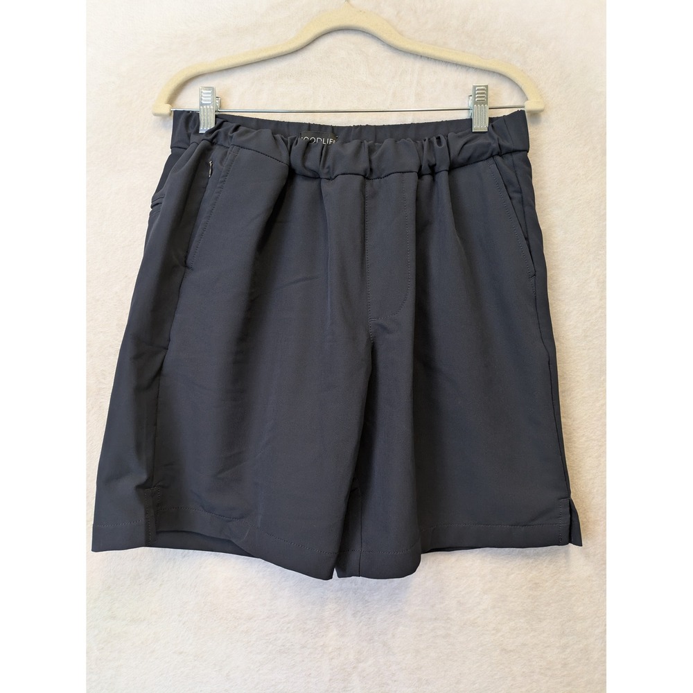 GOODLIFE‎ Women's Size L Navy Blue Athletic Shorts Elastic Waist Zip Pockets
